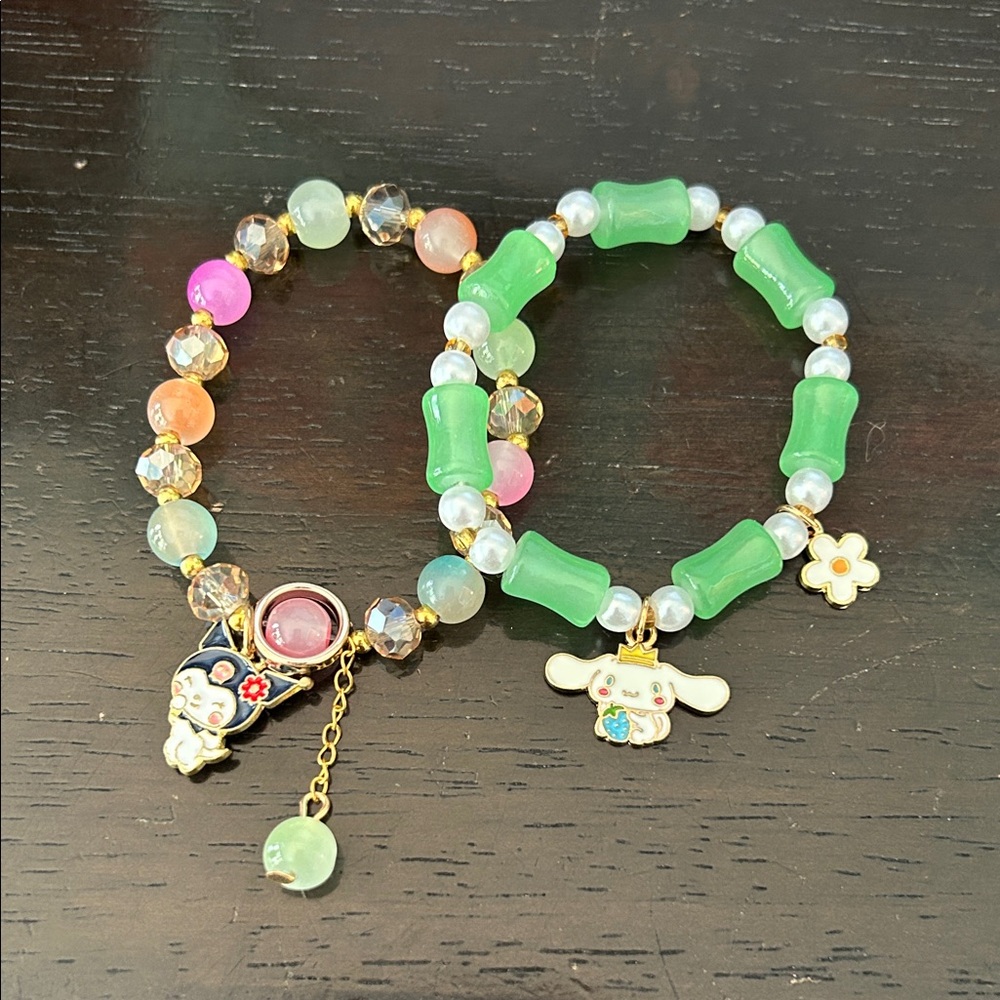 Colorful Beaded Kids Bracelets Set